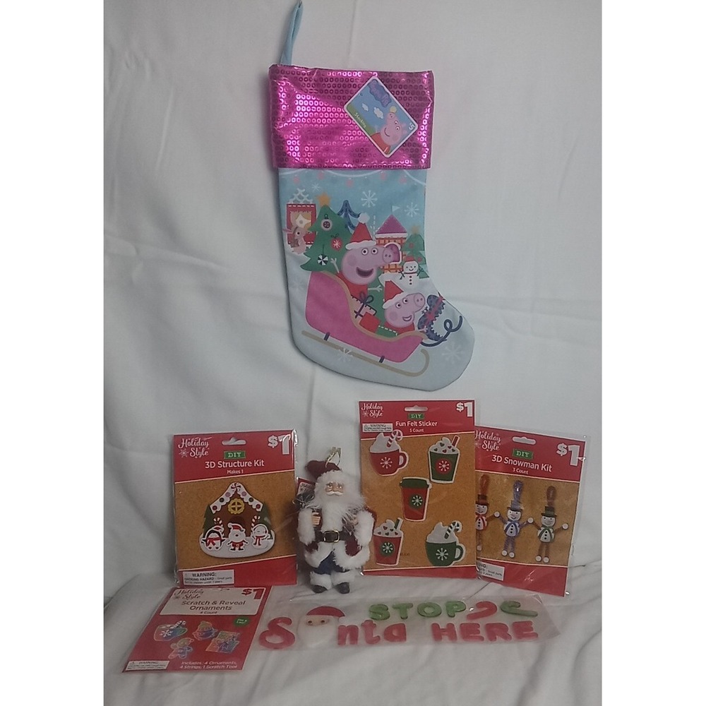 Peppa Pig Christmas Stocking & Stocking Stuffers Holiday Crafts Santa Ornament